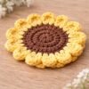 Sunflower Coaster Crochet Pattern | Cozy Set with Dip Holder (PDF)