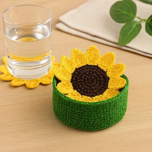 Sunflower Coaster Crochet Pattern | Beginner Friendly (PDF Pattern)