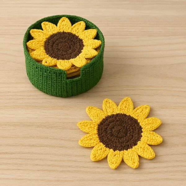 Sunflower Coaster Crochet Pattern | Beginner Friendly (PDF Pattern)