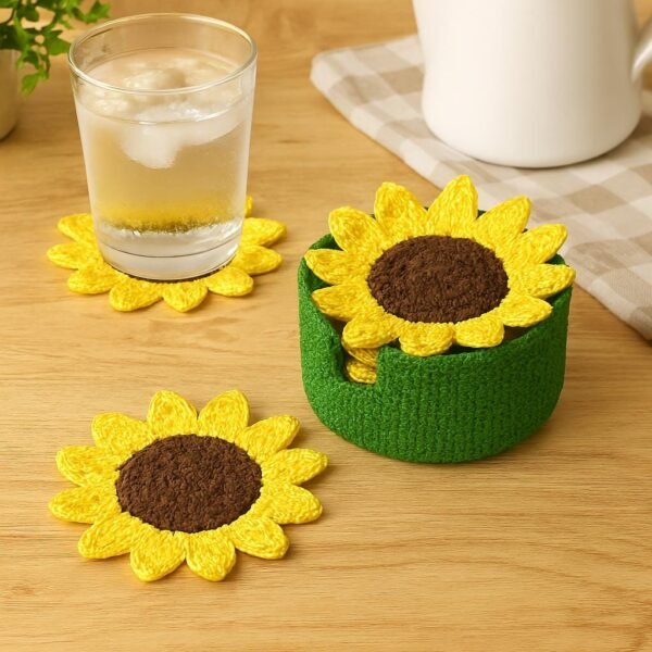 Sunflower Coaster Crochet Pattern | Beginner Friendly (PDF Pattern)
