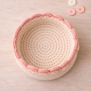 Crochet Basket Pattern PDF | Scalloped Edge | Instant Download