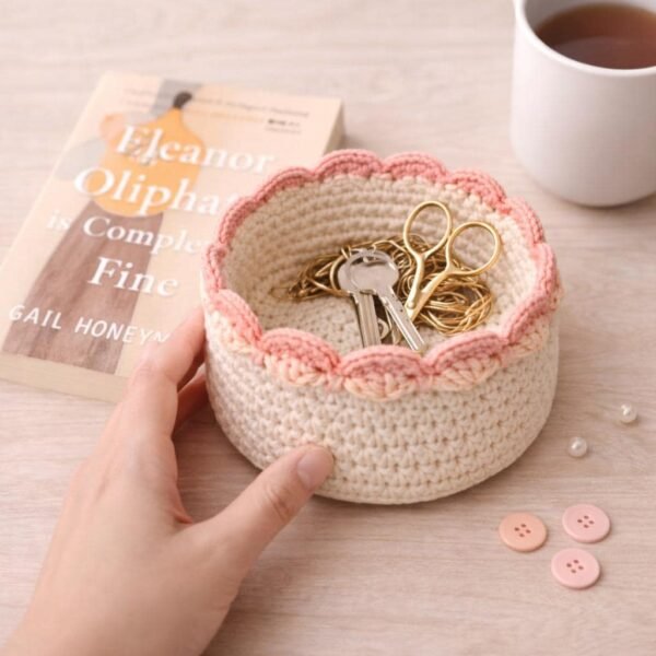 Crochet Basket Pattern PDF | Scalloped Edge | Instant Download