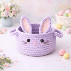 Bunny Basket Crochet Pattern PDF, Amigurumi Rabbit Storage, Baby Nursery Decor,  Beginner Crochet