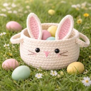 Bunny Basket Crochet Pattern PDF, Amigurumi Rabbit Storage, Baby Nursery Decor,  Beginner Crochet