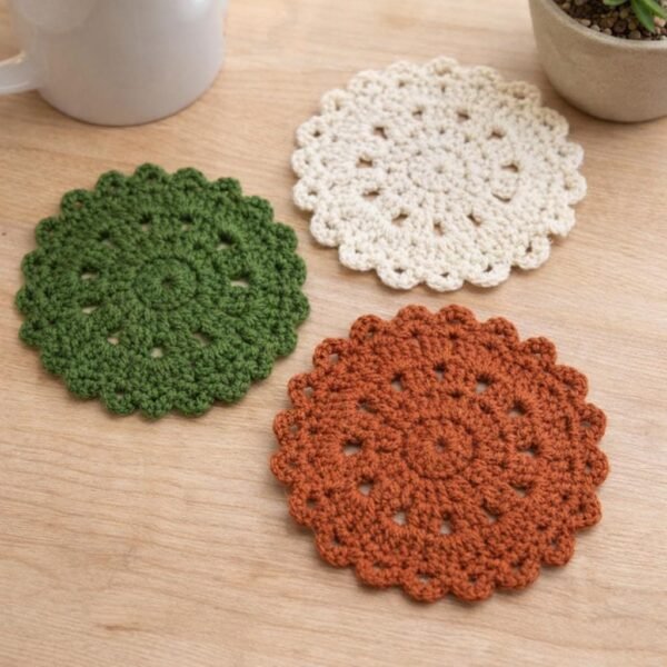 Mandala Coaster Crochet Pattern PDF, Beginner Crochet Coaster, Easy Crochet Pattern, Modern Home Decor, Instant Download