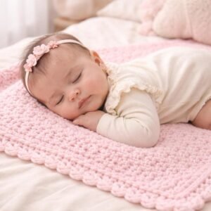 One Skein Baby Blanket Crochet Pattern, Beginner Friendly Reversible Stitch (PDF)