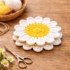 Daisy Flower Coaster Crochet Pattern, Beginner Floral Tutorial (PDF Download)
