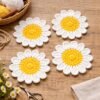 Daisy Flower Coaster Crochet Pattern, Beginner Floral Tutorial (PDF Download)