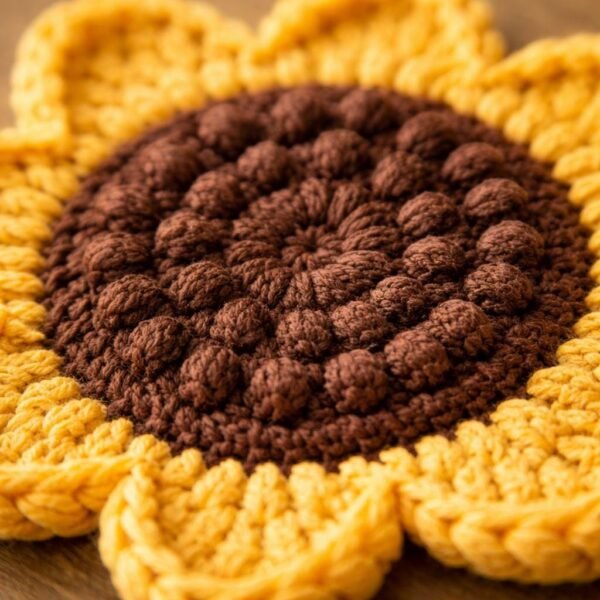 il_fullxfull.7830486288_3iw6.jpg Crochet Sunflower Coaster Pattern PDF, Flower Coaster Tutorial Difficulty: Easy / Intermediate