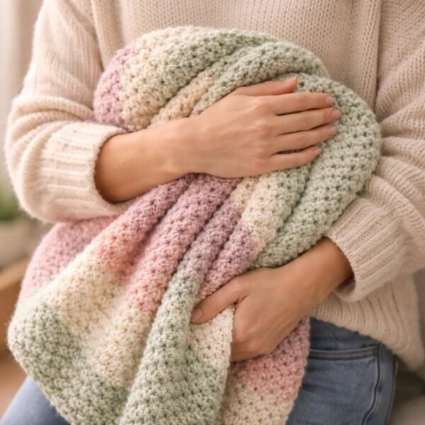 One Skein Crochet Blanket Pattern | Beginner Friendly  | Easy Baby Pattern | Modern Throw PDF