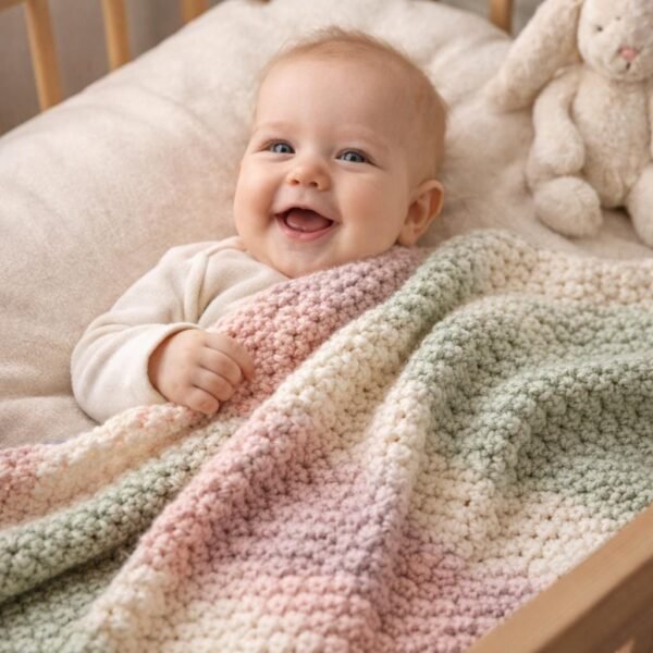 One Skein Crochet Blanket Pattern | Beginner Friendly  | Easy Baby Pattern | Modern Throw PDF