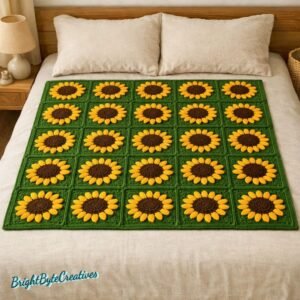 il_fullxfull.7868988923_mjjb.jpg Sunflower Crochet Granny Square Pattern | Beginner Blanket Motif (PDF Download)