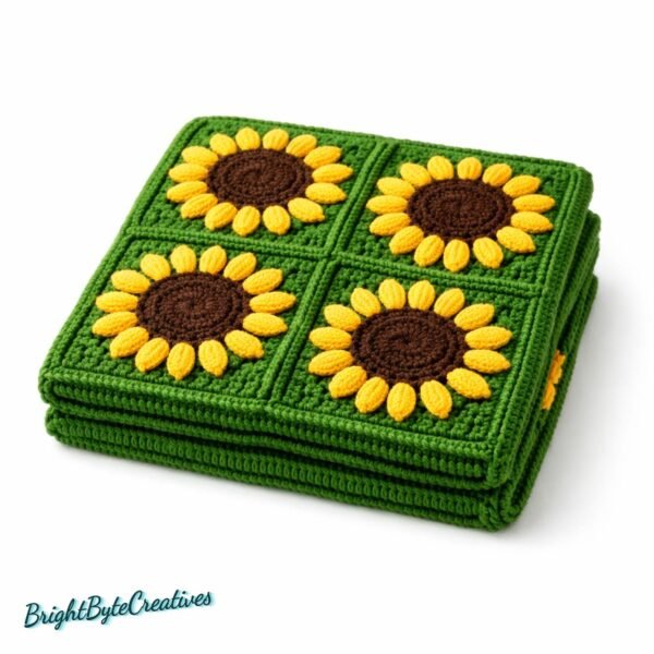 il_fullxfull.7868988981_40e2.jpg Sunflower Crochet Granny Square Pattern | Beginner Blanket Motif (PDF Download)