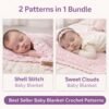 il_fullxfull.7913997558_ketc.jpg 2 Crochet Baby Blanket Patterns Bundle | Beginner Friendly | Shell Stitch + one skein | PDF Download