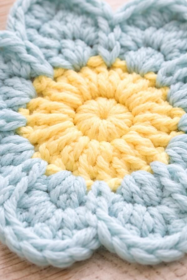 Crochet Flower Coaster Pattern, Beginner 8-Petal Daisy Mug Rug Digital Download
