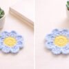 Crochet Flower Coaster Pattern, Beginner 8-Petal Daisy Mug Rug Digital Download
