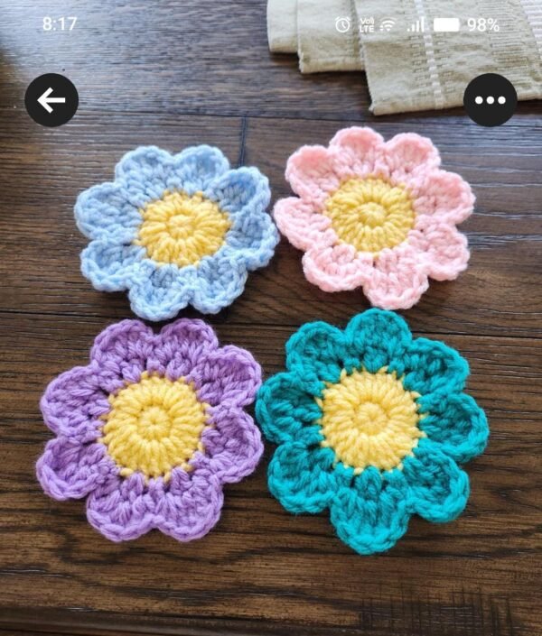 il_fullxfull.7927810178_qx41.jpg Crochet Flower Coaster Pattern PDF | Easy Daisy Mug Rug | Beginner Friendly | Instant Download