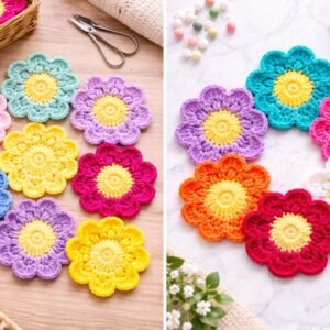 Sunflower Coaster Crochet Pattern Set | 2 Designs in 1 PDF | Easy Beginner Pattern | Instant Download
