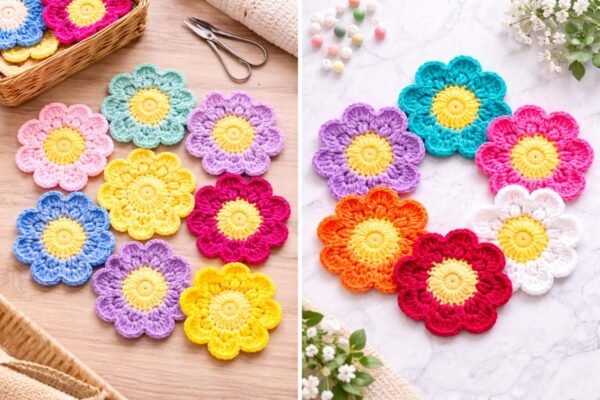 Sunflower Coaster Crochet Pattern Set | 2 Designs in 1 PDF | Easy Beginner Pattern | Instant Download