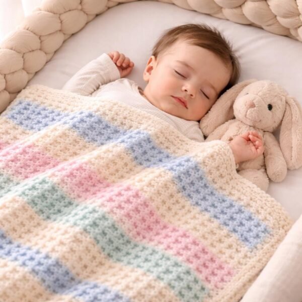 il_fullxfull.7928120700_8bd4.jpg Waffle Stitch Baby Blanket Crochet Pattern, Multi Color, Easy Textured, Beginner Friendly PDF