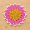 Crochet Flower Coaster Pattern | 2 Edge Options (Simple Round + Picot Edge) | Beginner Friendly  | PDF