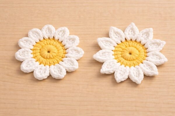 Crochet Flower Coaster Pattern, Daisy Coaster, 2 Petal Styles (PDF)