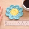 Crochet Flower Coaster Pattern, Beginner 8-Petal Daisy Mug Rug Digital Download