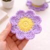Crochet Flower Coaster Pattern, Beginner 8-Petal Daisy Mug Rug Digital Download