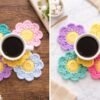 il_fullxfull.7975764465_5fps.jpg Crochet Flower Coaster Pattern PDF | Easy Daisy Mug Rug | Beginner Friendly | Instant Download