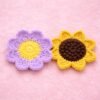 Flower & Sunflower Coaster Crochet Pattern Bundle, 2-in-1 PDF, Beginner Friendly, Instant Download