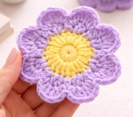 Easy Flower Coaster Crochet Pattern PDF | Beginner Daisy Coaster | Instant Download