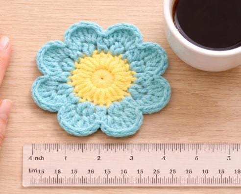 Easy Flower Coaster Crochet Pattern PDF | Beginner Daisy Coaster | Instant Download