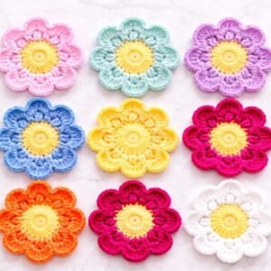 Easy Flower Coaster Crochet Pattern PDF | Beginner Daisy Coaster | Instant Download