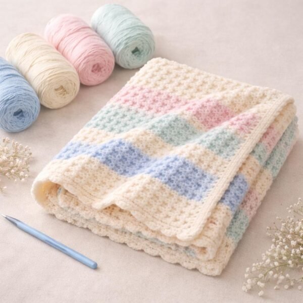 il_fullxfull.7976073491_e4x0.jpg Waffle Stitch Baby Blanket Crochet Pattern, Multi Color, Easy Textured, Beginner Friendly PDF