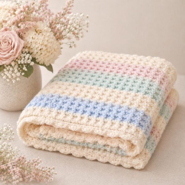 il_fullxfull.7976073507_g2nj.jpg Waffle Stitch Baby Blanket Crochet Pattern, Multi Color, Easy Textured, Beginner Friendly PDF