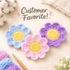 Easy Flower Coaster Crochet Pattern PDF | Beginner Daisy Coaster | Instant Download