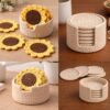 2 in 1 Crochet Coaster Pattern Bundle PDF | Minimal + Sunflower | Beginner Friendly DIY