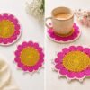 Crochet Flower Coaster Pattern | 2 Edge Options (Simple Round + Picot Edge) | Beginner Friendly  | PDF