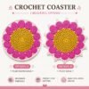 Crochet Flower Coaster Pattern | 2 Edge Options (Simple Round + Picot Edge) | Beginner Friendly  | PDF