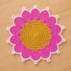 Crochet Flower Coaster Pattern | 2 Edge Options (Simple Round + Picot Edge) | Beginner Friendly  | PDF