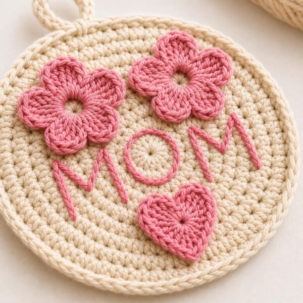 Beginner Crochet Mom Decor Pattern | Floral Wall Hanging (PDF Download)