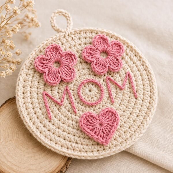 Beginner Crochet Mom Decor Pattern | Floral Wall Hanging (PDF Download)