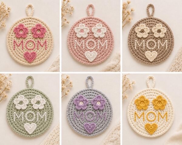 Beginner Crochet Mom Decor Pattern | Floral Wall Hanging (PDF Download)