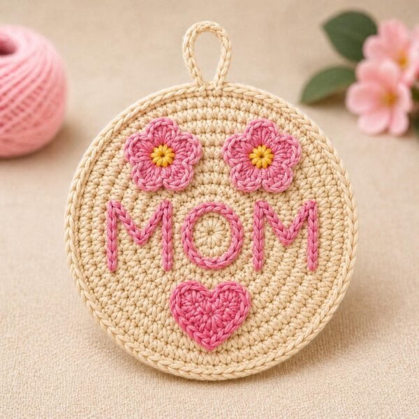 Beginner Crochet Mom Decor Pattern | Floral Wall Hanging (PDF Download)