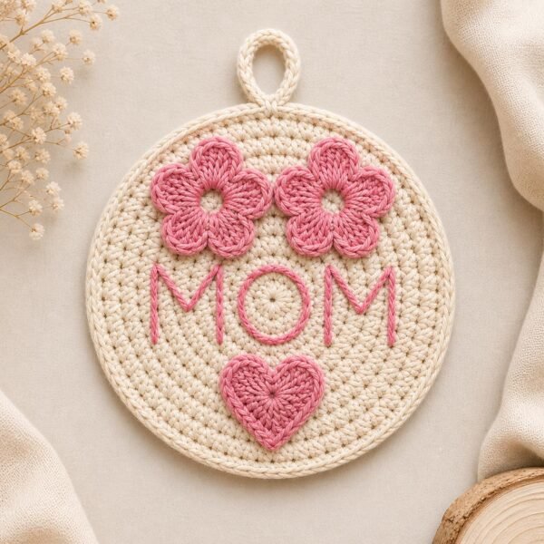 Beginner Crochet Mom Decor Pattern | Floral Wall Hanging (PDF Download)