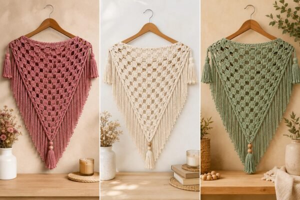 Easy Breeze Crochet Shawl Pattern | Beginner C2C Triangle Wrap | Instant Download PDF