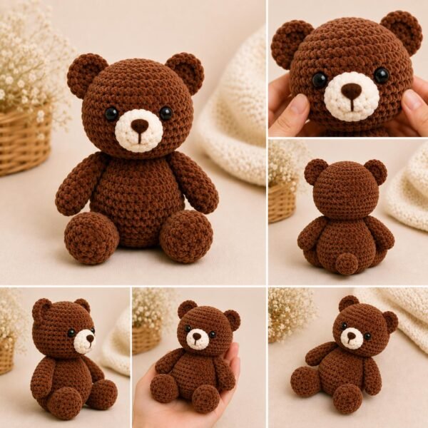 Mini Velvet Bear Crochet Pattern | Easy Amigurumi Teddy PDF (Digital Download)