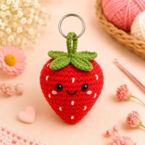 Amigurumi Fruit Keychain PDF, Kawaii Bag Charm Tutorial, Beginner DIY Gift Project, Easy Handmade