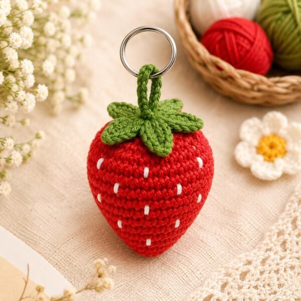 il_fullxfull.8007375366_4uk7.jpg Amigurumi Fruit Keychain PDF, Kawaii Bag Charm Tutorial, Beginner DIY Gift Project, Easy Handmade