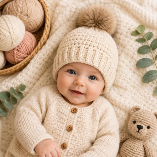 il_fullxfull.8007396578_3gjh.jpg Easy Crochet Beanie Pattern PDF, Beginner, Ribbed Brim Beanie, Instant Download
